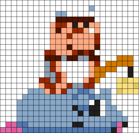 Gustavo And Brick Perler Bead Pattern / Bead Sprite /pizza tower