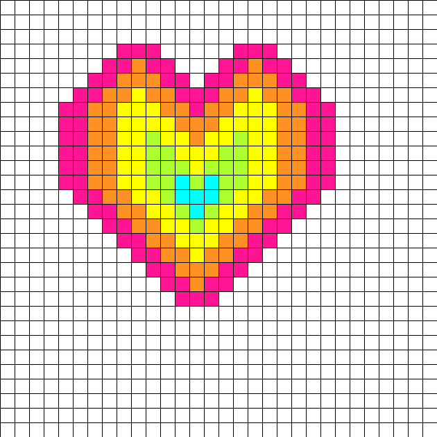 Perler Bead Rainbow Heart