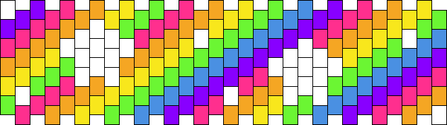 Rainbow Striped Pattern With Stars (Multi Stitch)