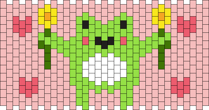 34 X 13 Frog With Flowers