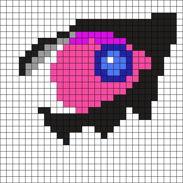 pink and blue eyeball