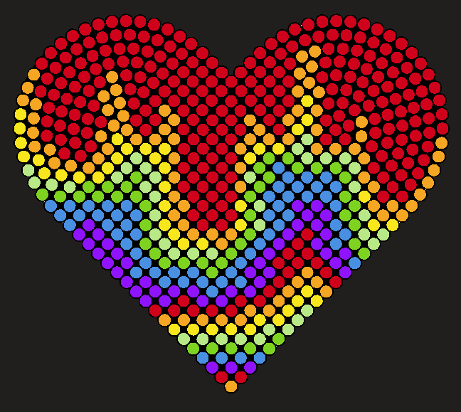 rainbow 'drip' heart