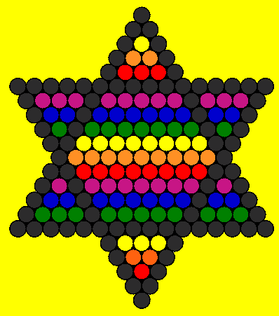 Rainbow Perler Pentagram