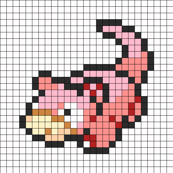 Slowpoke Pokemon Bead Pattern