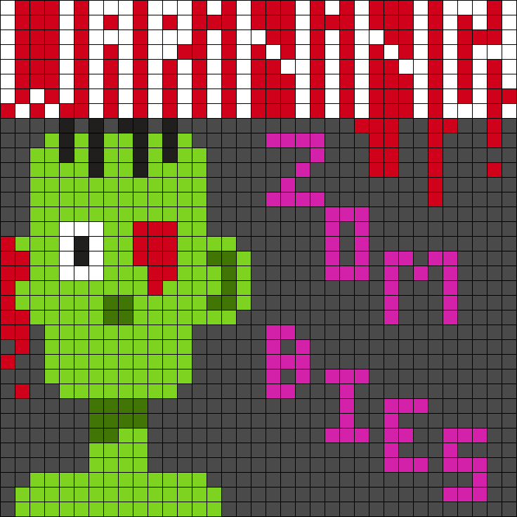 warning! zombies perler:33