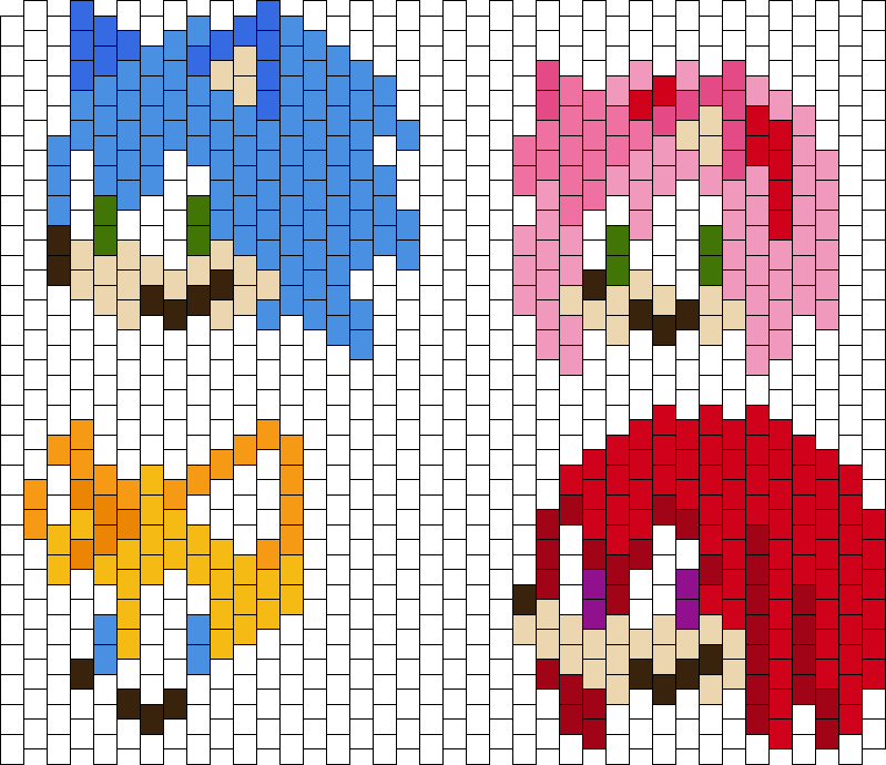 Sonic, Tails, Amy, And Knuckles Charms :)