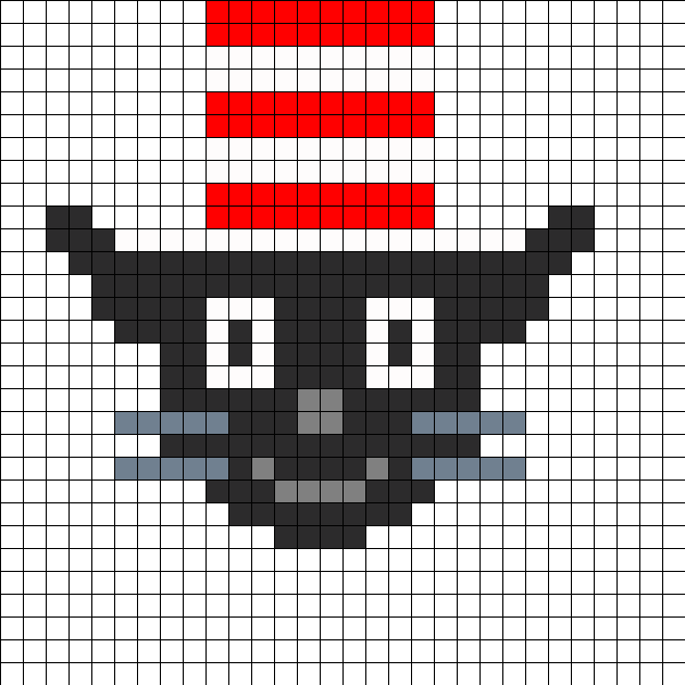 Cat In The Hat Perler