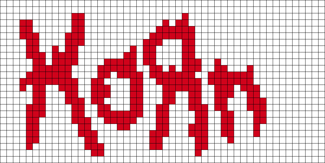 KoRn Band Logo Pixel Perler Bead Pattern