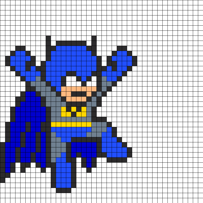 Batman Jumping Perler Bead Pattern