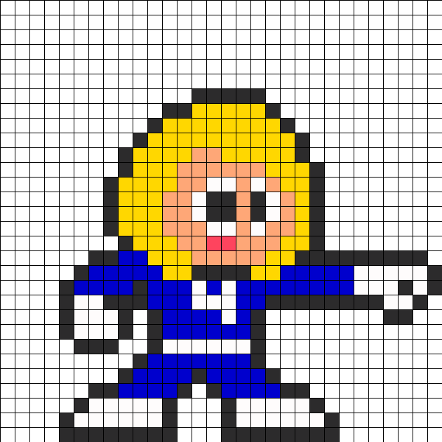 Invisible Woman Perler Bead Pattern