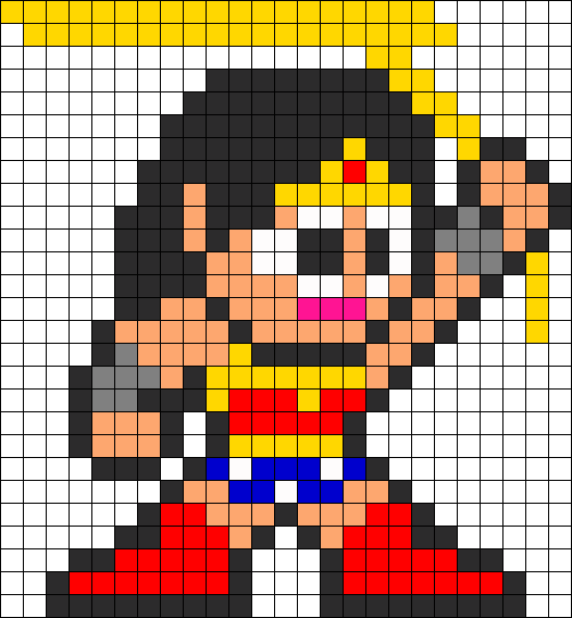 Wonder Woman Classic Perler Bead Pattern