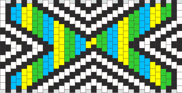 Multicolored X With White And Black Arrows