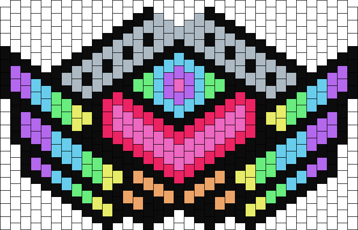 50 x 30 XL Rainbow Winged Heart Combat Mask