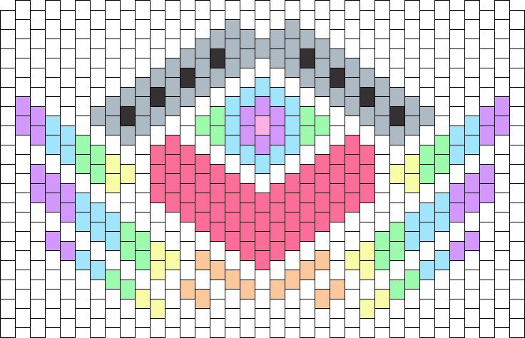50 x 30 XL Pastel Rainbow Winged Heart Combat Mask