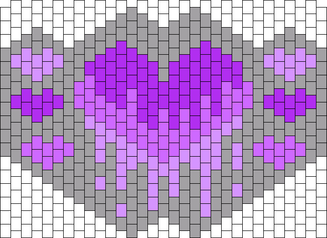 42 x 20 XL  Purple Dripping Heart w/ 6 Small Hearts on Grey Mask