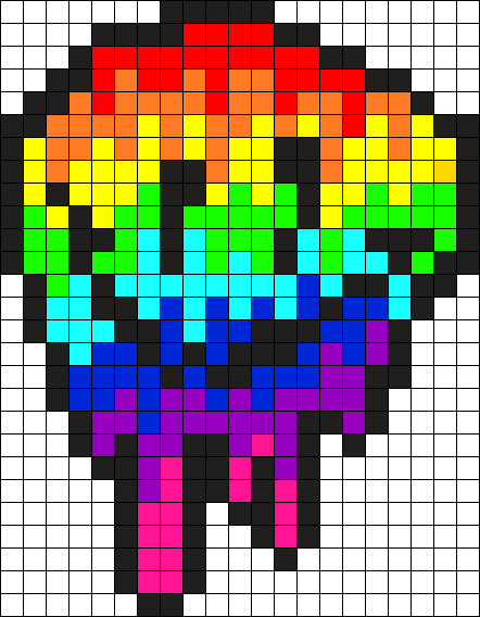 Rainbow Face Mely Perler