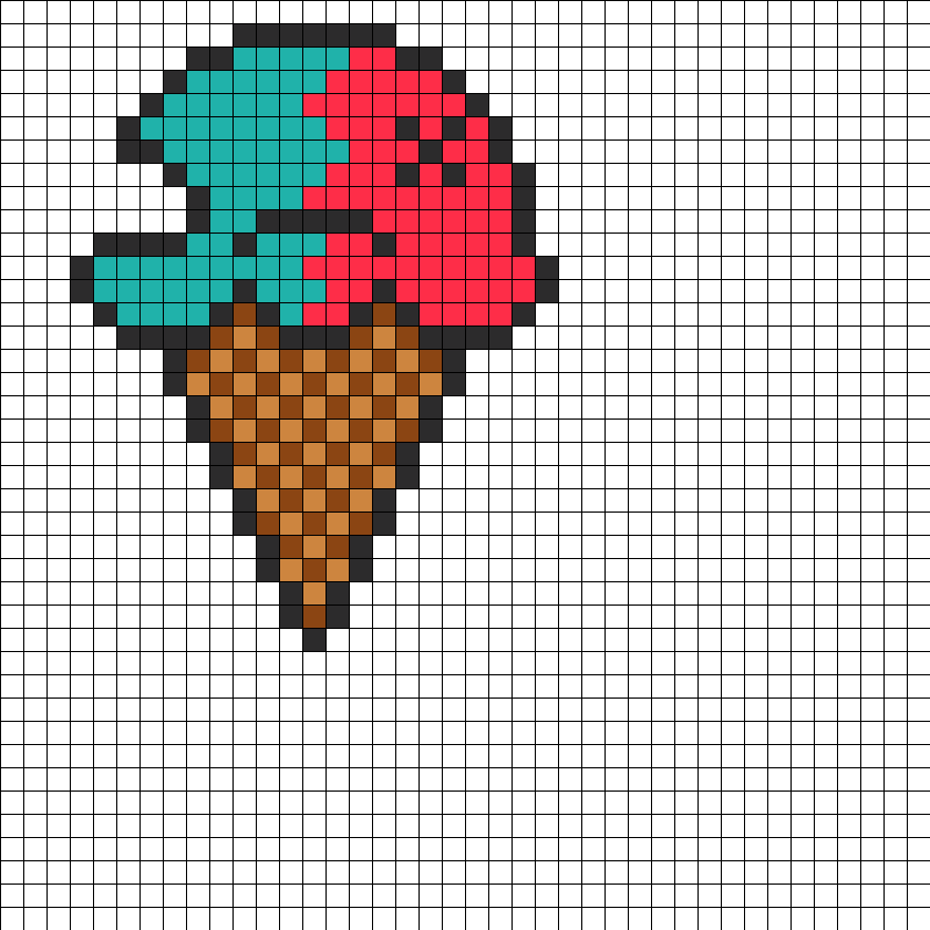 Kawaii Bitten Ice Cream Cone Fuse Bead