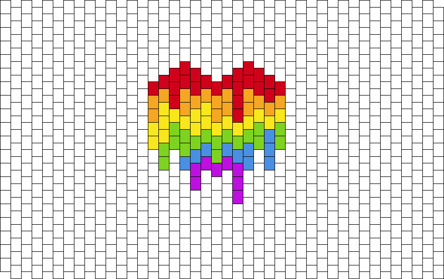drippy rainbow heart