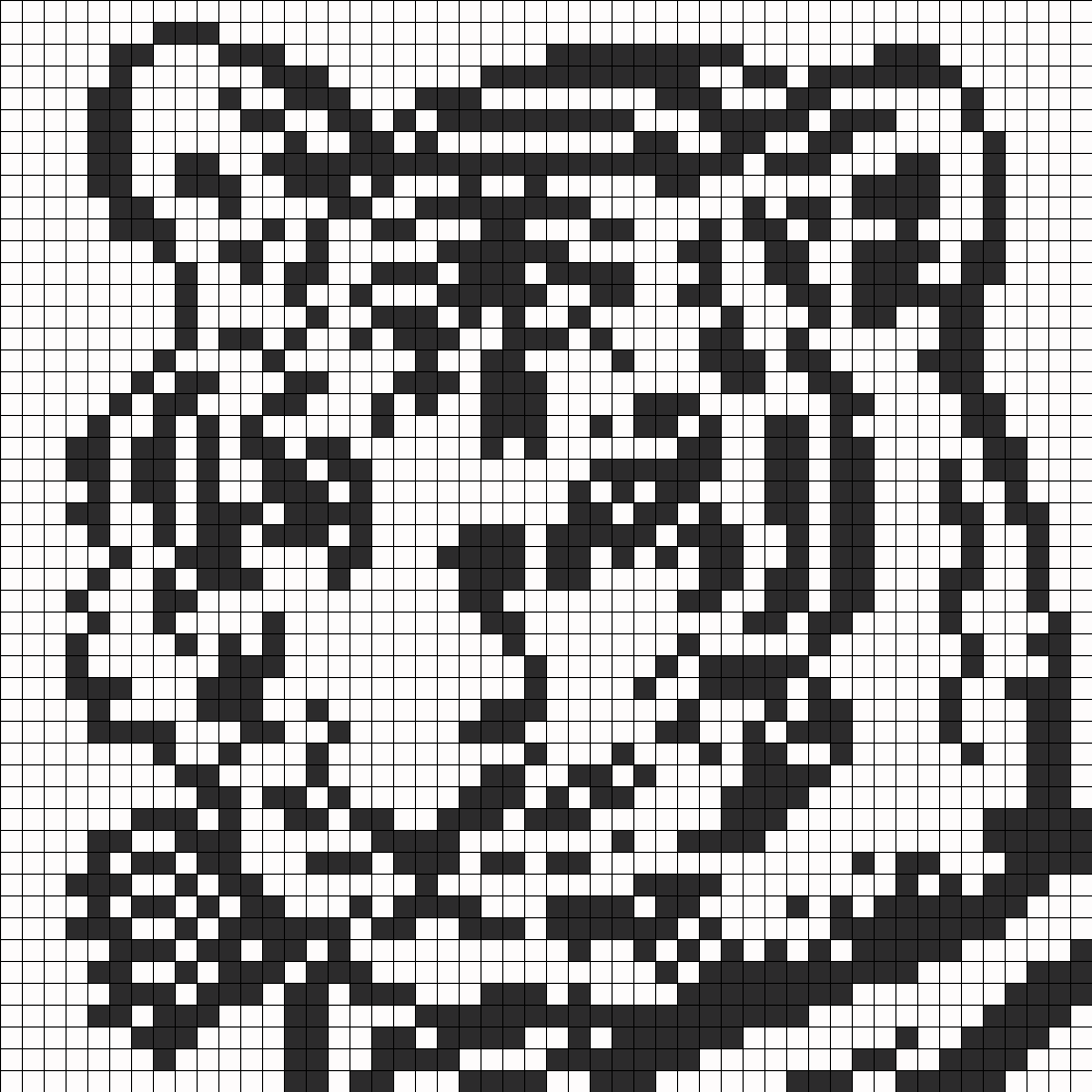 Black And White Tiger Face For Perler Or Square Stitch