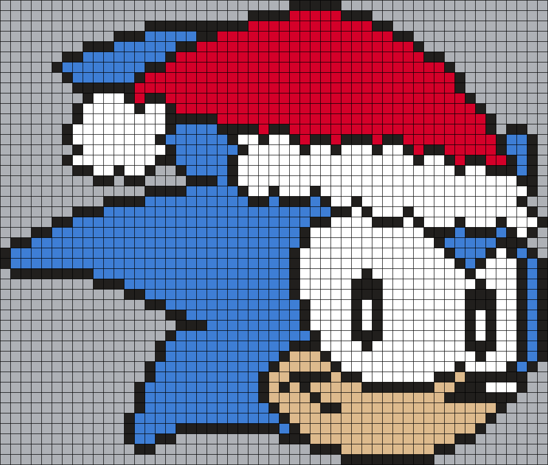 Christmas Sonic The Hedgehog Perler