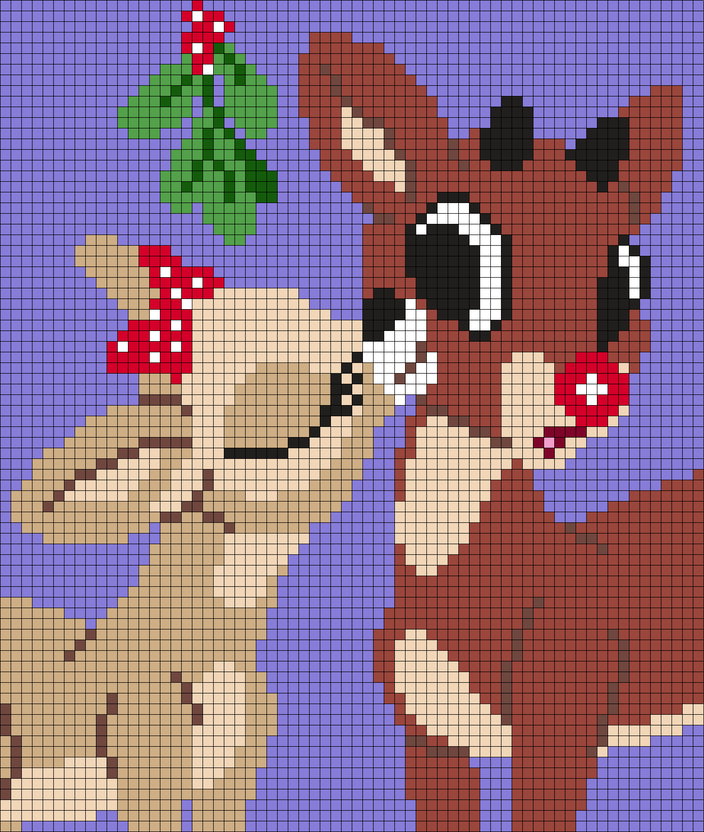 Clarice And Rudolph The Red Nosed Reindeer Perler