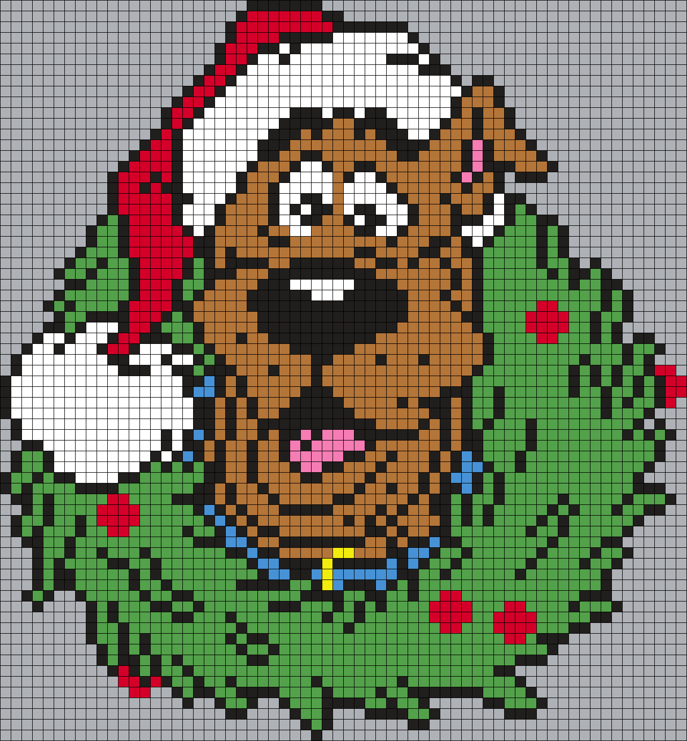 Scooby-Doo Christmas Wreath (Square Grid)