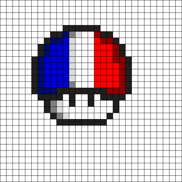 France Flag Mushroom Perler