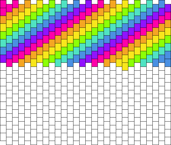 Diagonal rainbow kandi pattern :]