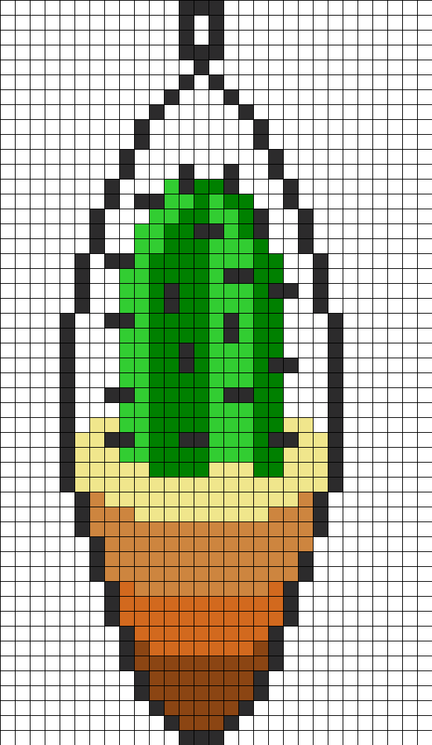 Perler Hanging Cactus Tall