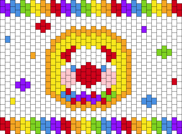 Rainbow Clown With Polka Dots