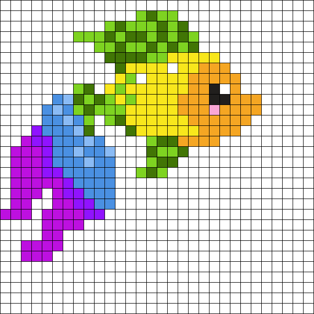 Colorful fish - Perler/ Bead Sprite
