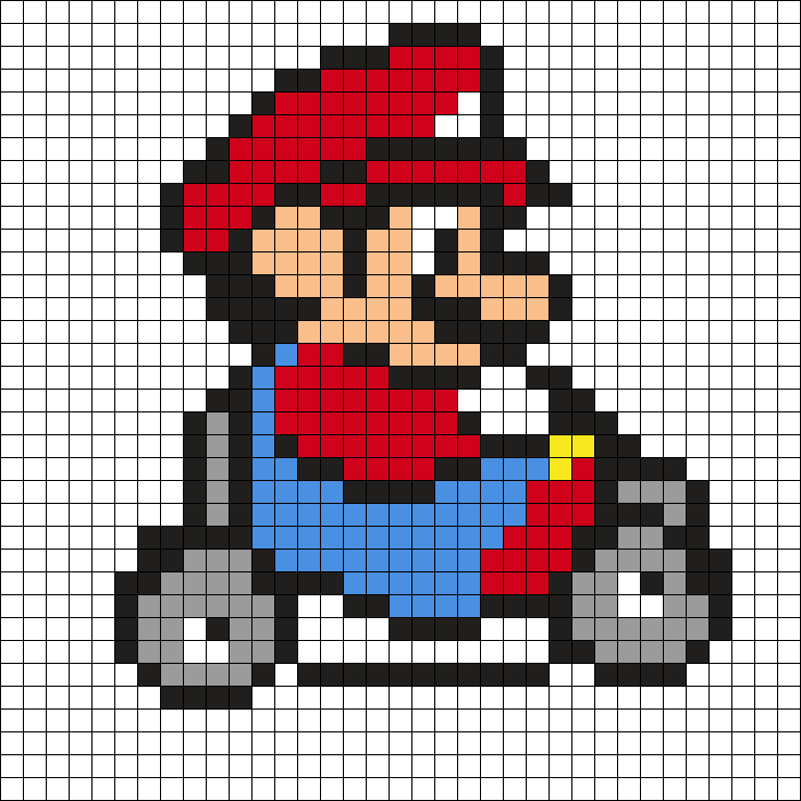 Mario Kart - Mario - Perler/ Bead Sprite