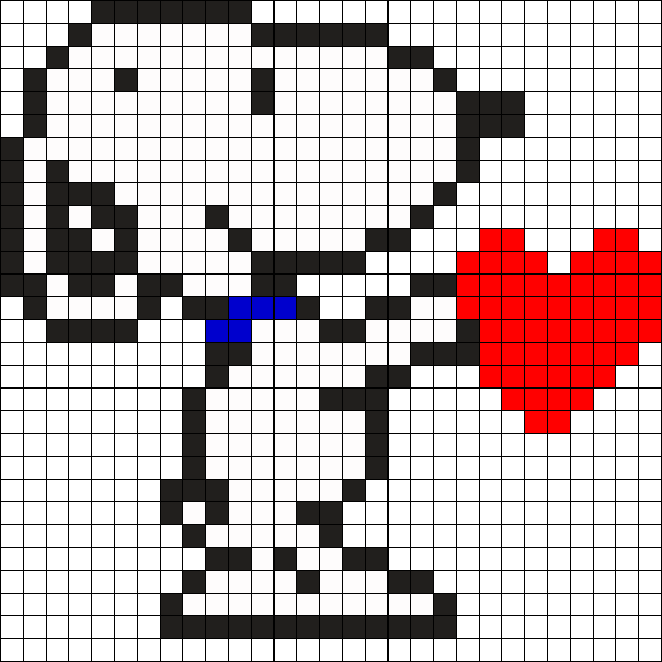 Snoopy Giving Love Perler