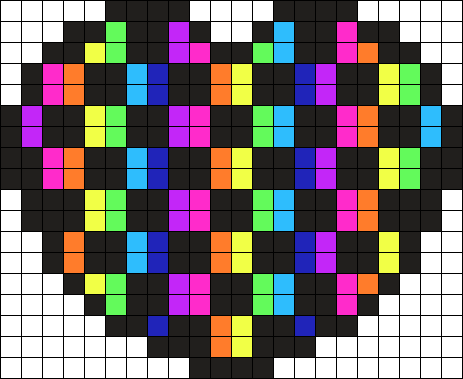 Rainbow Checker Pattern Heart