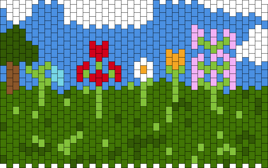 Minecraft Field With Flowers