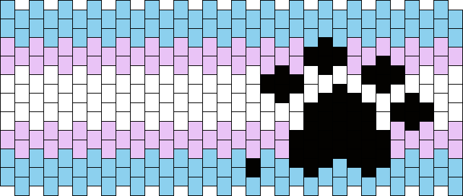 Trans Flag with Paw Print